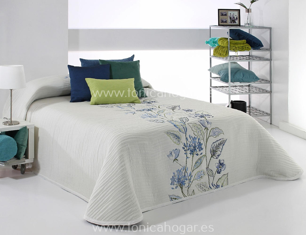 Reig Martí Colcha EDREDÓN Azul Cama 135 cm VASSILE : .es: Hogar y  cocina