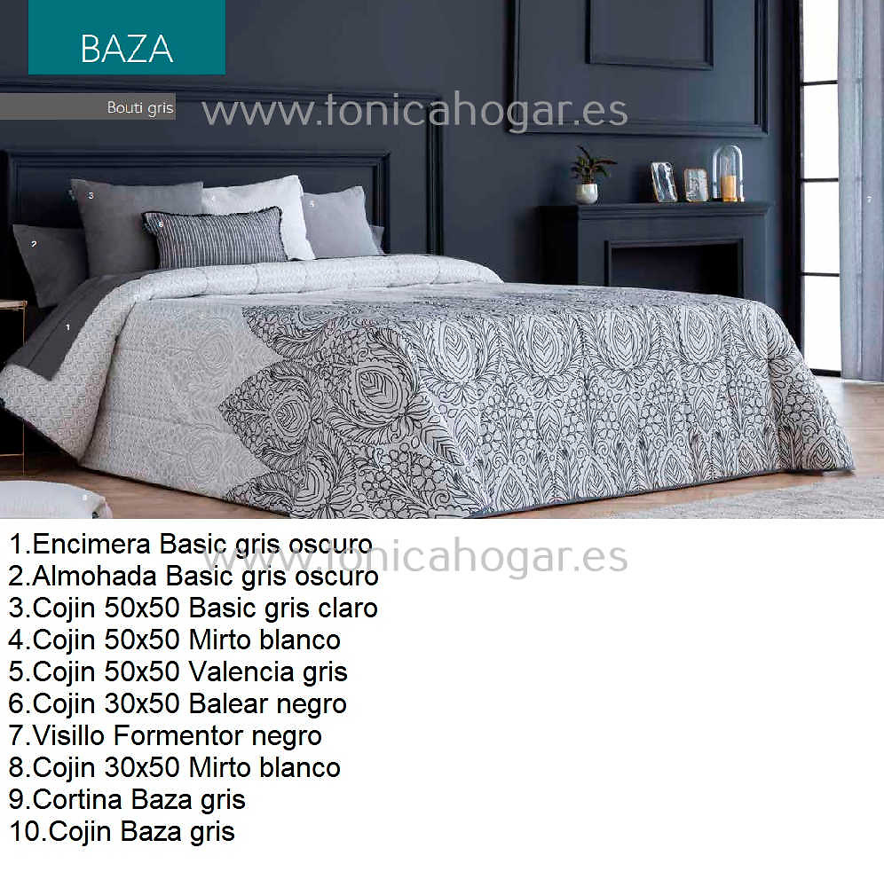 Edredón invierno cama 135, 150, 180, 90 o 105 BAZA color gris