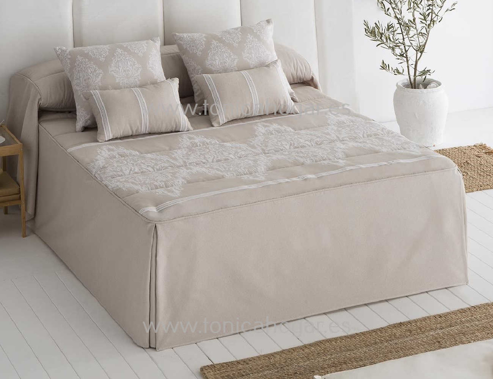 Colcha jacquard verano cubrecama entretiempo cama 90 cm gris OLIVA