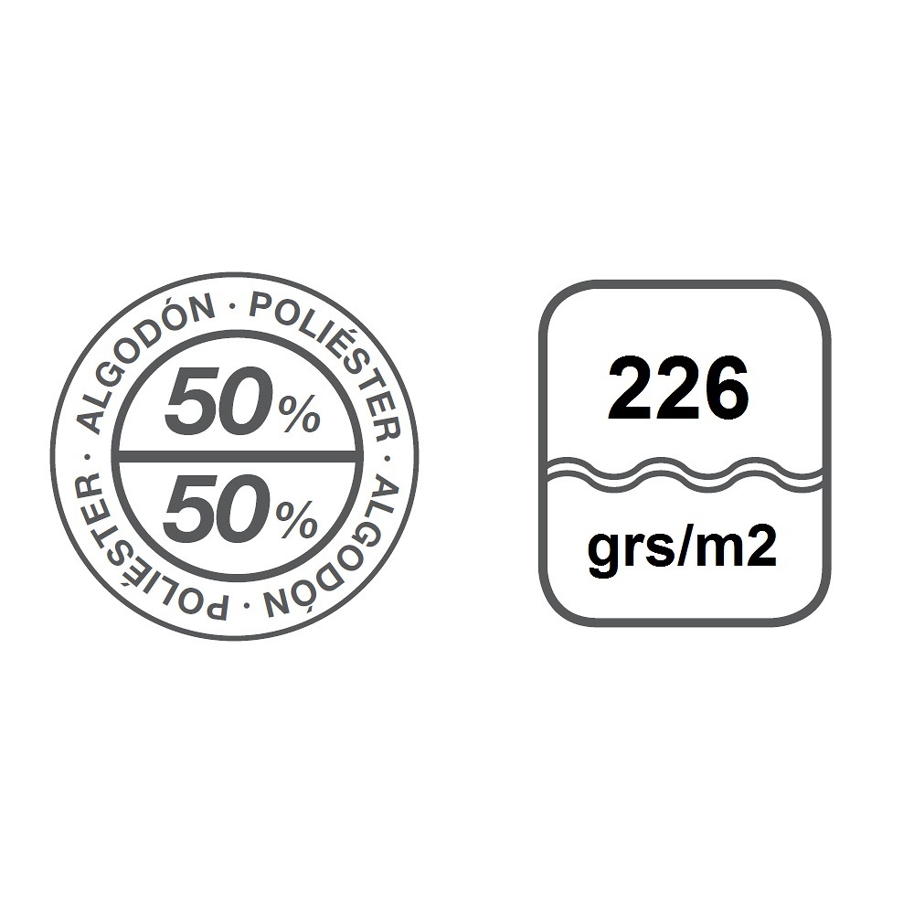 Composición 50 % Poliéster 50 % Algodón 226 grs/m2 