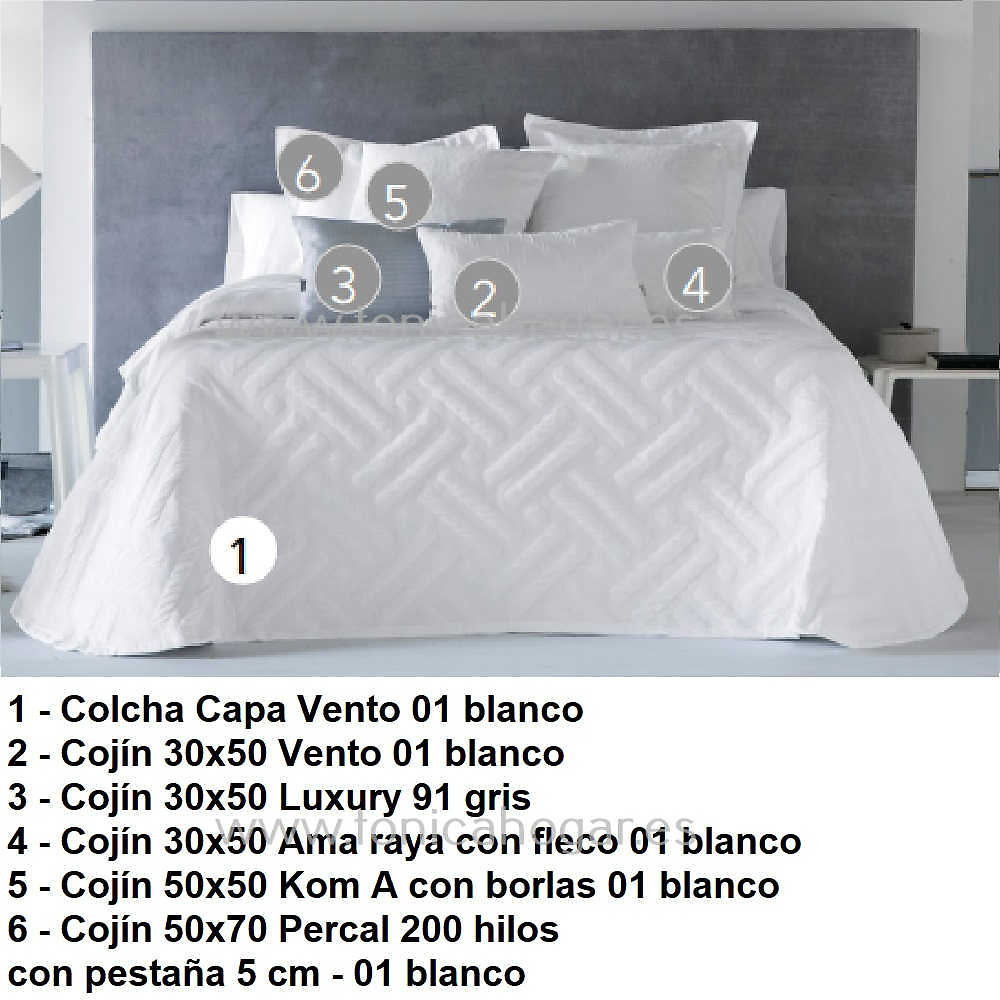 Artículos coordinados Colcha Vento Blanco de Cañete 