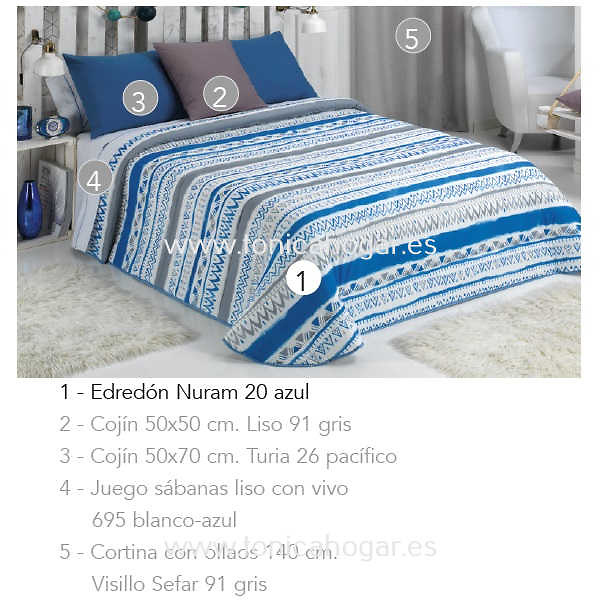 Artículos coordinados Conforter NURAM Azul de Cañete 