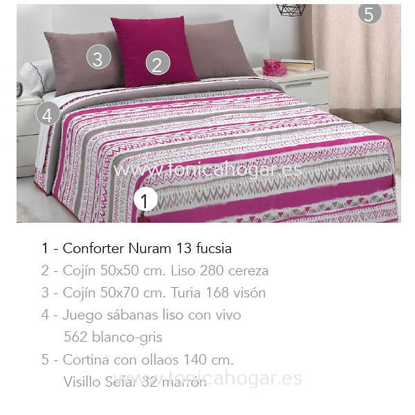 Artículos coordinados Conforter NURAM Fucsia de Cañete 
