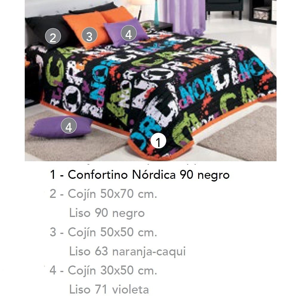 Artículos coordinados Conforter Nordica Negro de Cañete 