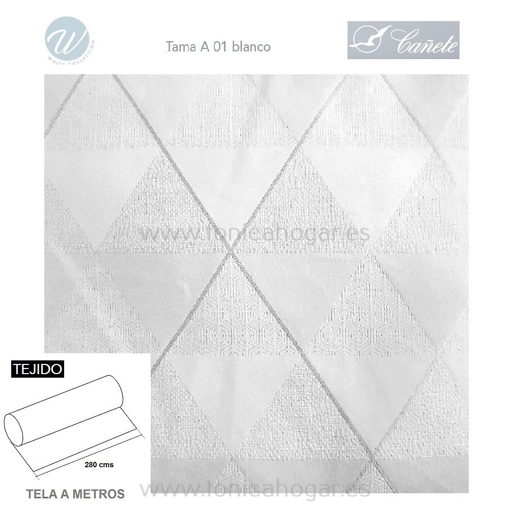 Detalle Tejido Conforter Tama de Cañete con Metraje Tama/MT C.01 BLANCO de Cañete 