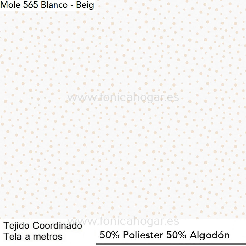 Detalle Forro Confortino Mole Beig de Cañete con Metraje Mole Estampado/MT C.565 BLANCO BEIG de Cañete 
