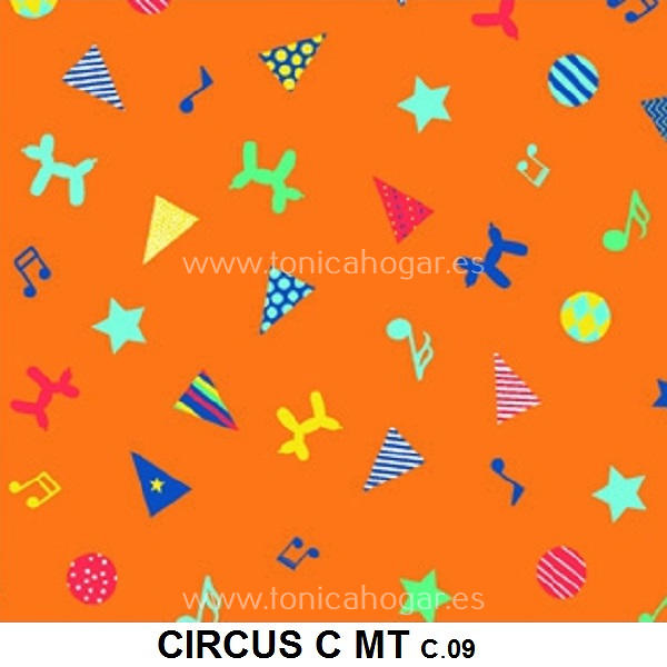 Detalle Tejido Cortina Circus C de Cañete con Metraje Circus C/MT C.09 Naranja de Cañete 
