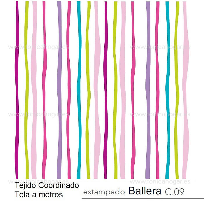 Detalle Tejido Cortina Confeccionada Ballera de Reig Marti con Metraje Ballera/MT C.09 Multicolor de Reig Marti 
