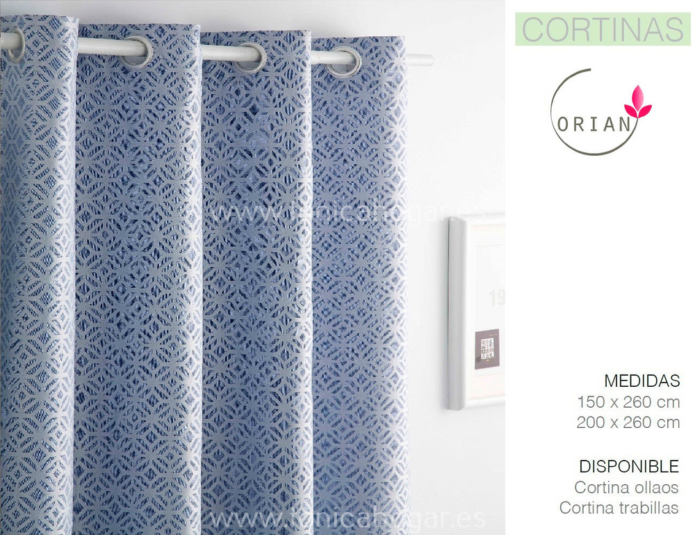 comprar Cortina Confeccionada Contemporáneo CUNEO Azul de Orian online 