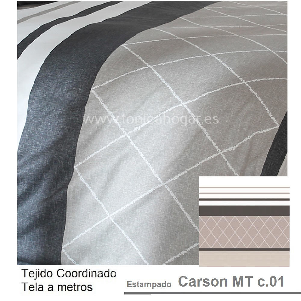 Detalle Tejido Cortina Confeccionada Carson Beig de Reig Marti con Metraje Carson/MT C.01 Beig de Reig Marti 