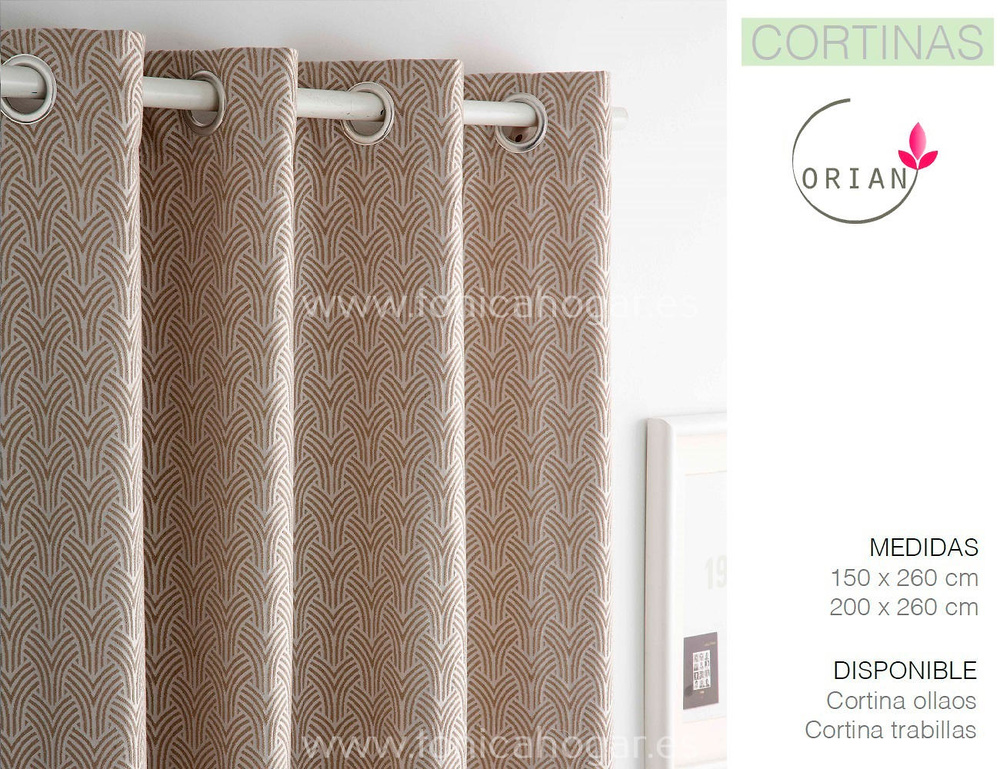 comprar Cortina Confeccionada Contemporáneo CORINTO Beig de Orian online 