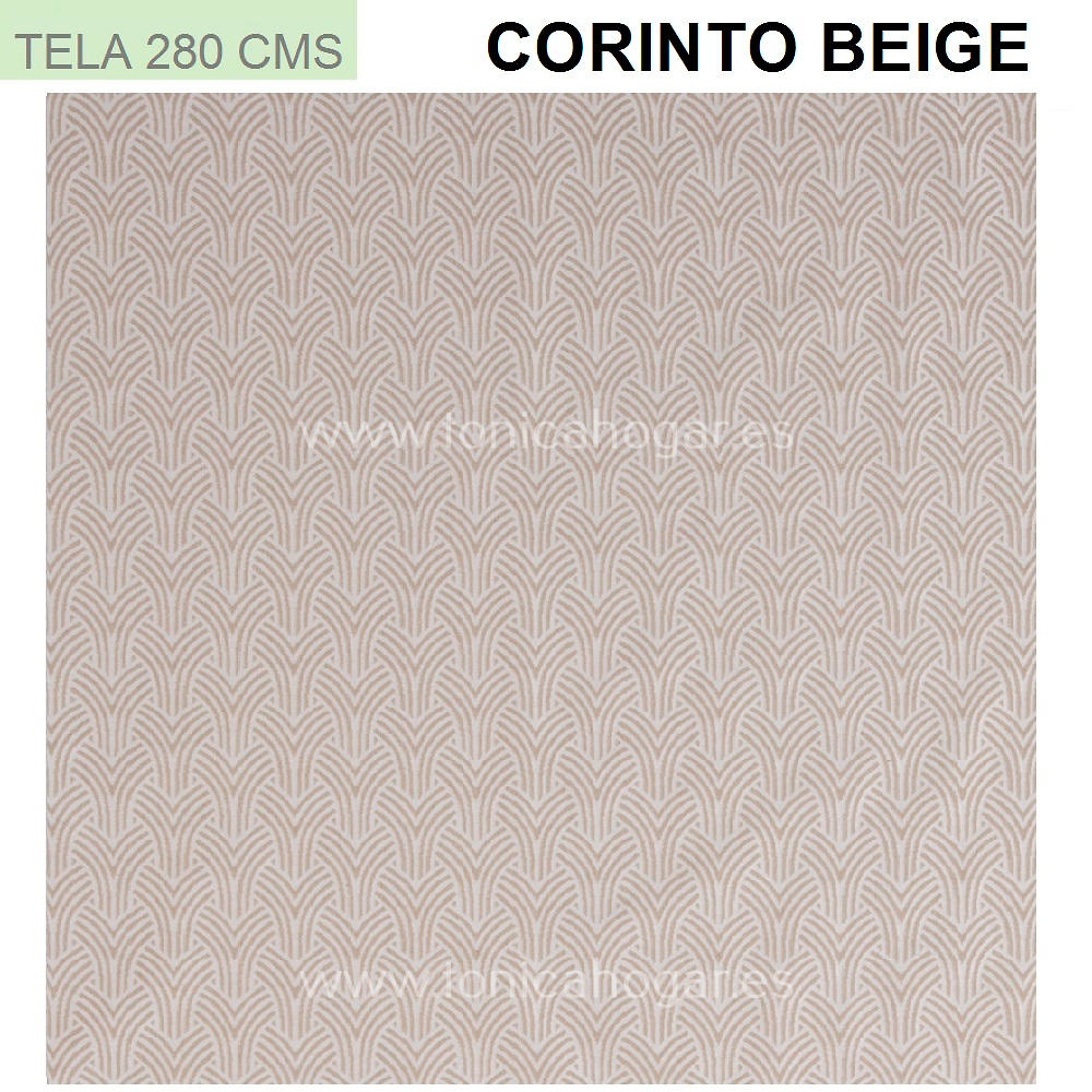 Detalle Tejido Cortina Confeccionada Corinto Beig de Orian con Metraje Corinto/MT C.1 Beig de Orian 