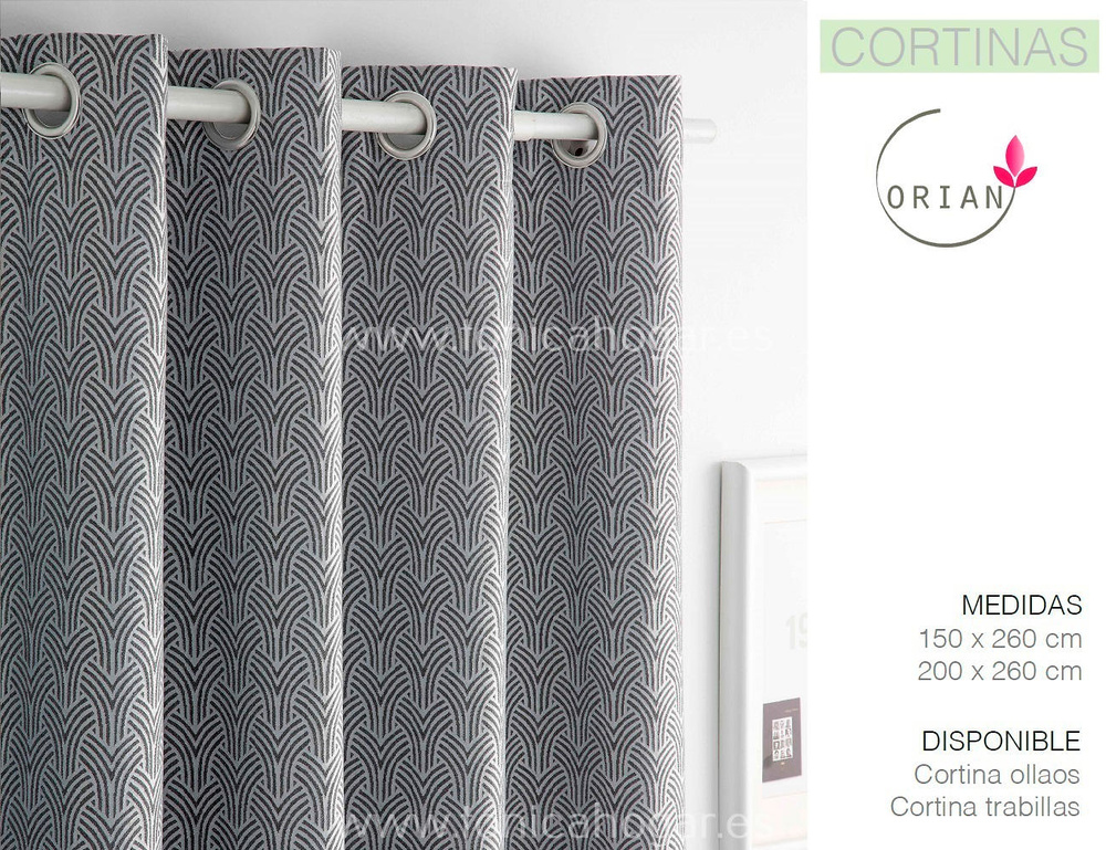 comprar Cortina Confeccionada Contemporáneo CORINTO Gris de Orian online 