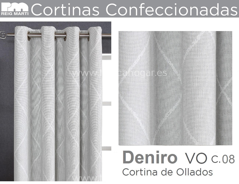 Cortina Confeccionada Deniro Gris Marti | Tonica Hogar