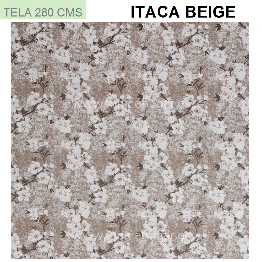 Detalle Tejido Cortina Confeccionada Itaca Beig de Orian con Metraje Itaca/MT C.1 Beig de Orian 