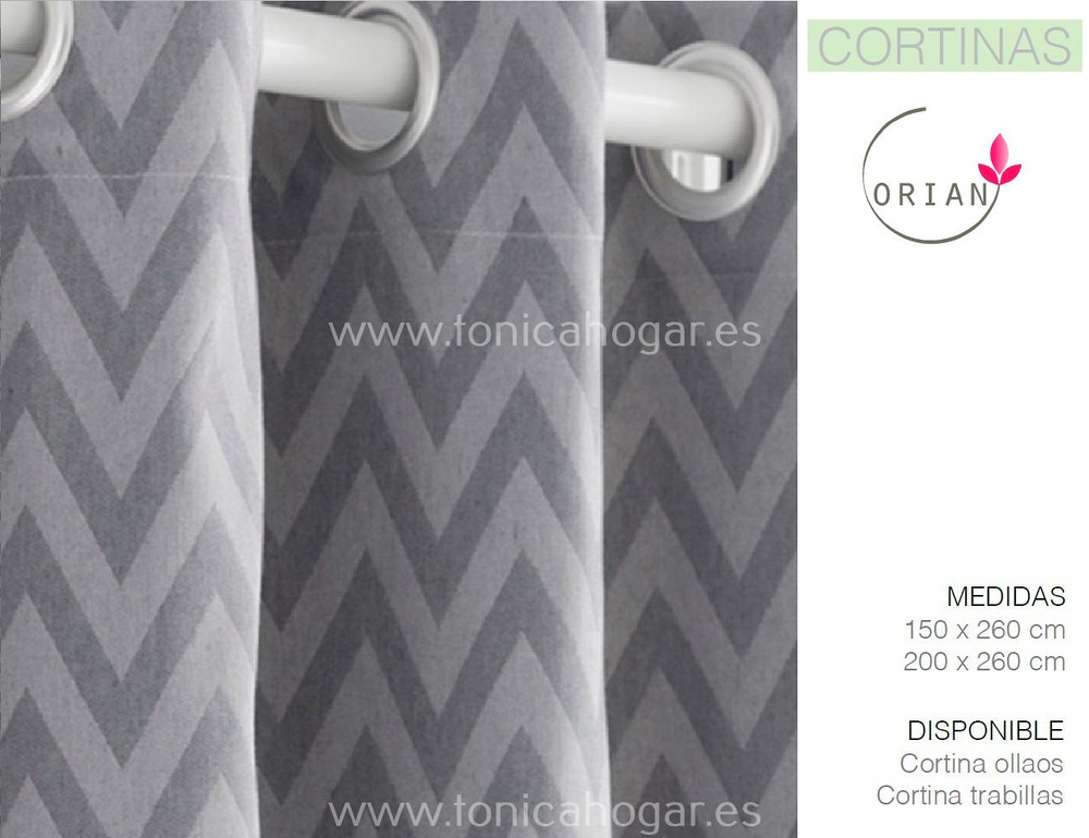 comprar Cortina Confeccionada Contemporáneo KYOTO Gris de Orian online 