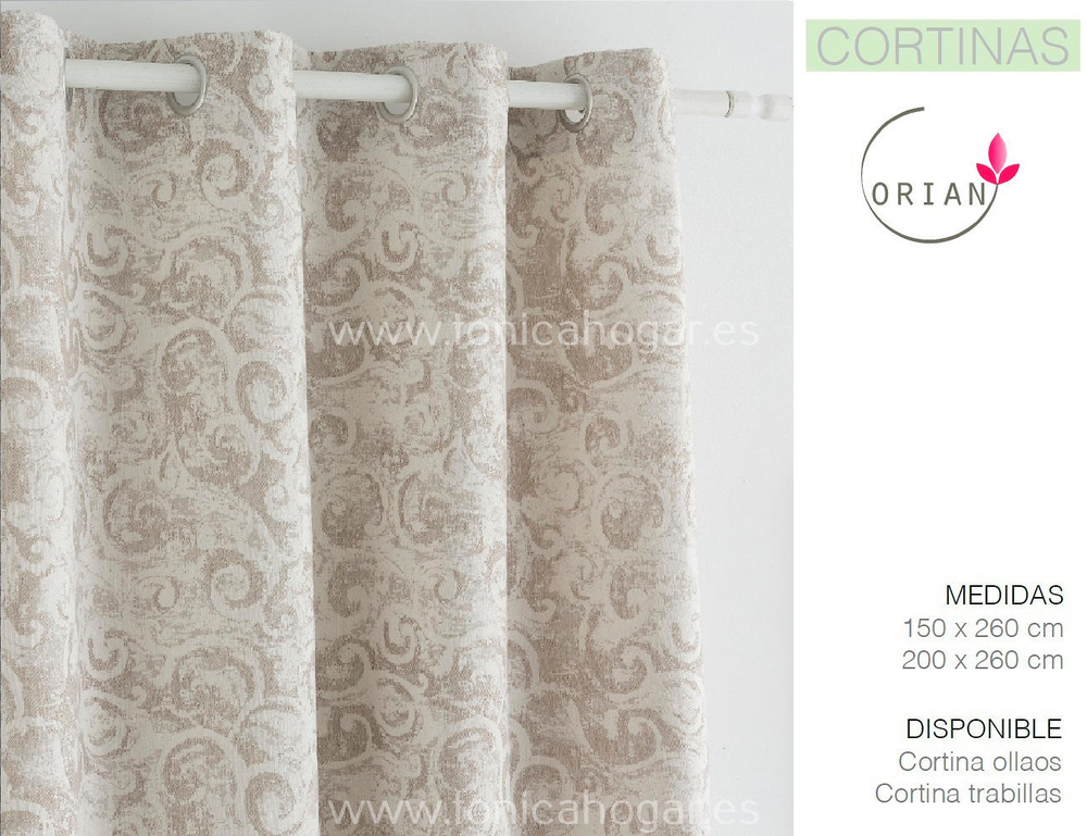 comprar Cortina Confeccionada Contemporáneo MANAGUA Beig de Orian online 