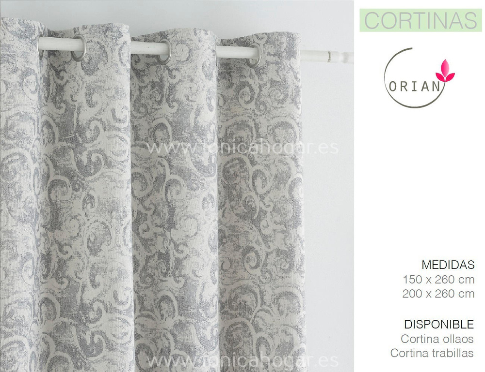 comprar Cortina Confeccionada Contemporáneo MANAGUA Gris de Orian online 