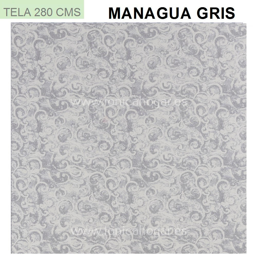 Detalle Tejido Cortina Confeccionada Managua Gris de Orian con Metraje Managua/MT C.8 Gris de Orian 