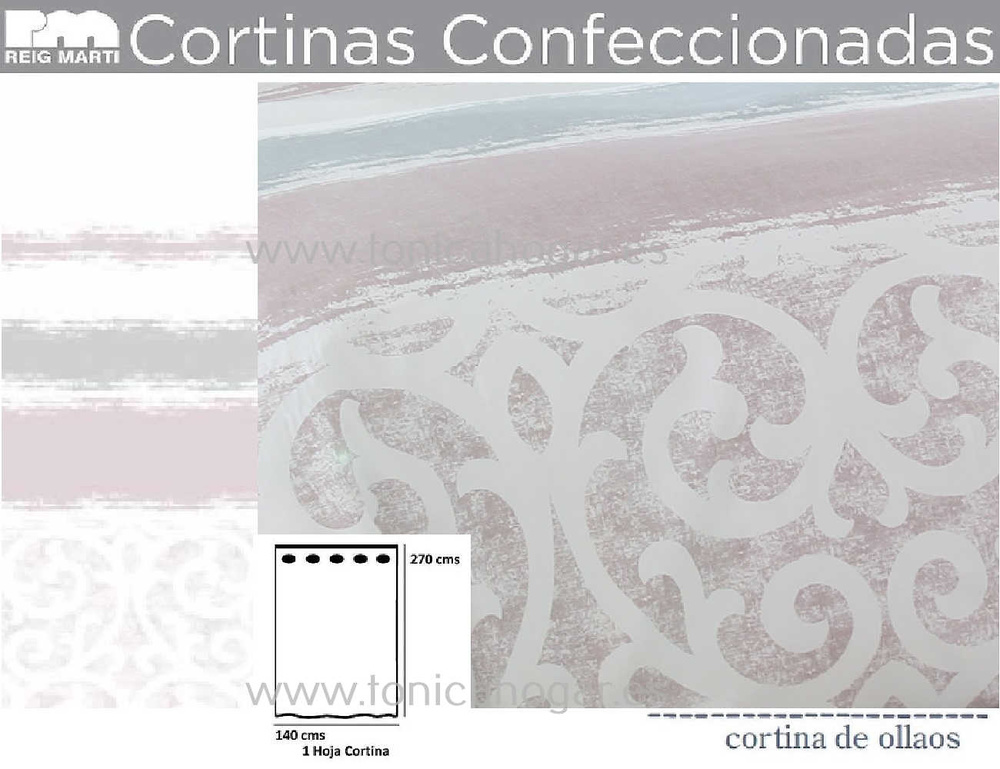 Cortina Confeccionada Ollados Cetara Rosa de Reig Marti 