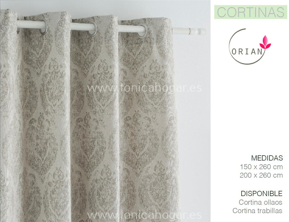 comprar Cortina Confeccionada Contemporáneo OTAWA Beig de Orian online 