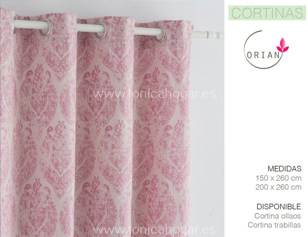 comprar Cortina Confeccionada Contemporáneo OTAWA Rosa de Orian online 