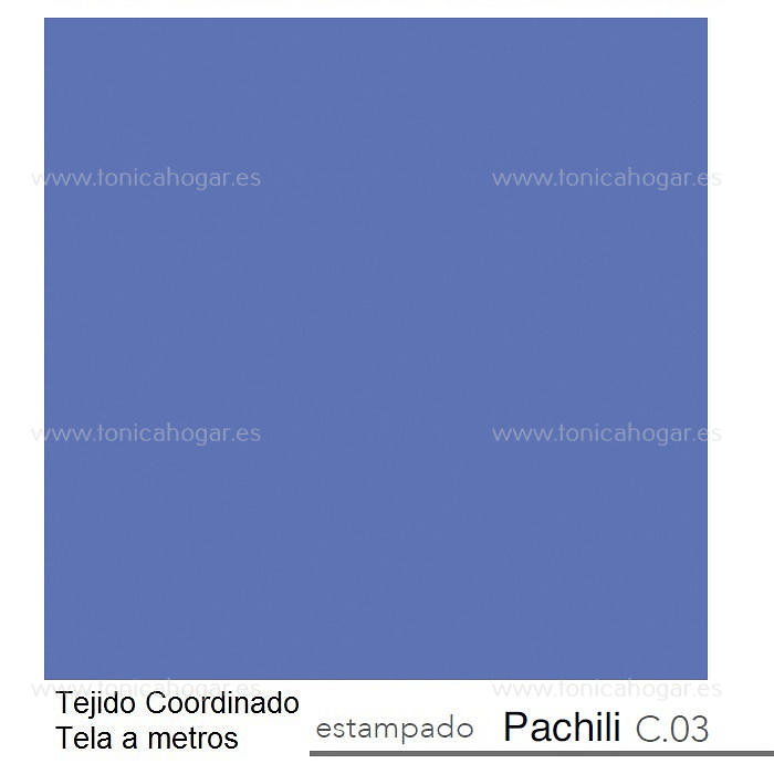 Detalle Tejido Cortina Confeccionada Pachili Azul de Reig Marti con Metraje Pachili/MT C.03 Azul de Reig Marti 