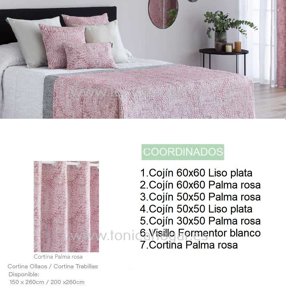 Artículos coordinados Cortina Confeccionada Palma Rosa de Orian 