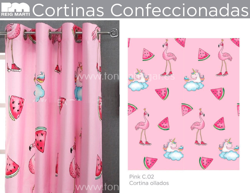 Cortina Confeccionada Pink Vc Rosa de Reig Marti 