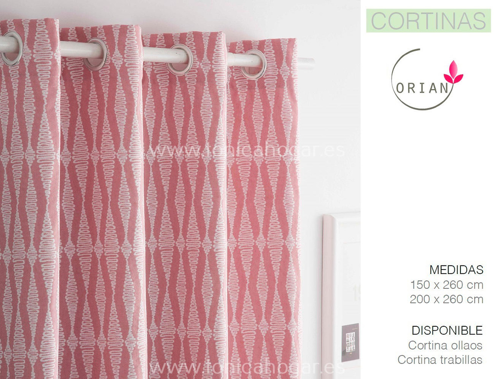 comprar Cortina Confeccionada Contemporáneo PISA Rosa de Orian online 