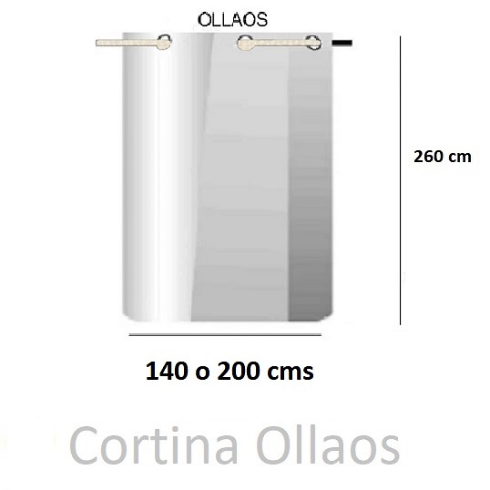 Medidas disponibles Cortina Confeccionada Rivoli Perla de Tejidos JVR 140x260, 200x260 