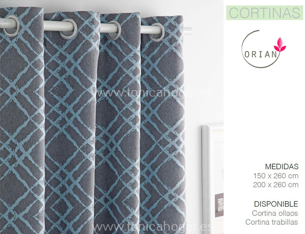 comprar Cortina Confeccionada Contemporáneo SINTRA Azul de Orian online 
