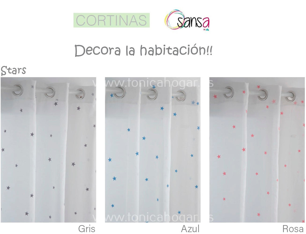 comprar Cortina Confeccionada Infantil STARS coordinado de Sansa online 