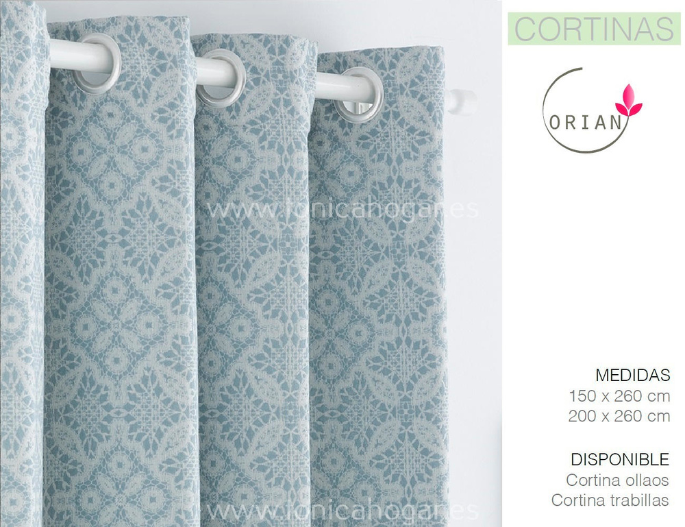 comprar Cortina Confeccionada Contemporáneo TRIPOLI Azul de Orian online 