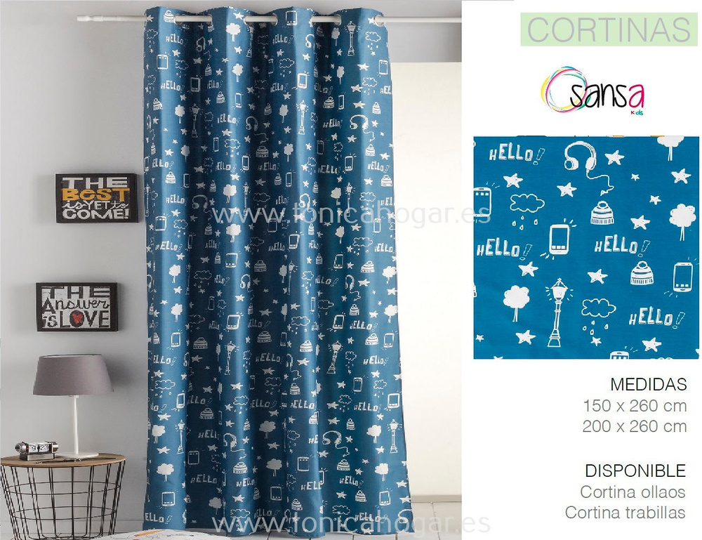comprar Cortina Confeccionada Infantil URBAN coordinado de Sansa online 
