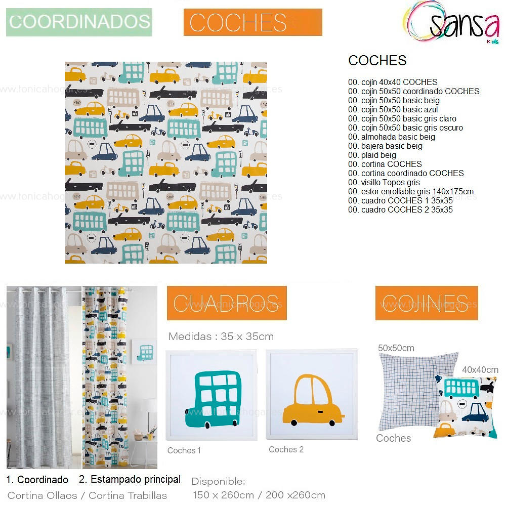 Articulos Coordinados Cuadro para pared COCHES-1 de SANSA KIDS de Confecciones Paula 
