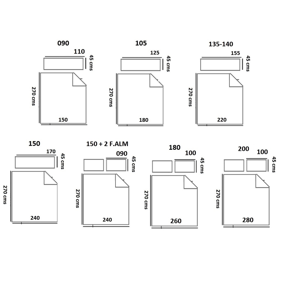 Medidas disponibles Dúo Funda Nórdica Banus Terracota de Estela 135/140, 150+2 F.Alm, 180 