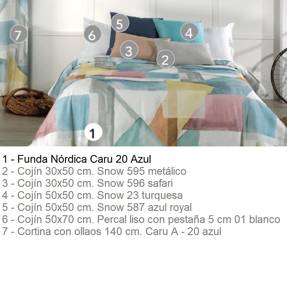 Artículos coordinados Dúo Funda Nórdica Caru Azul de Cañete 
