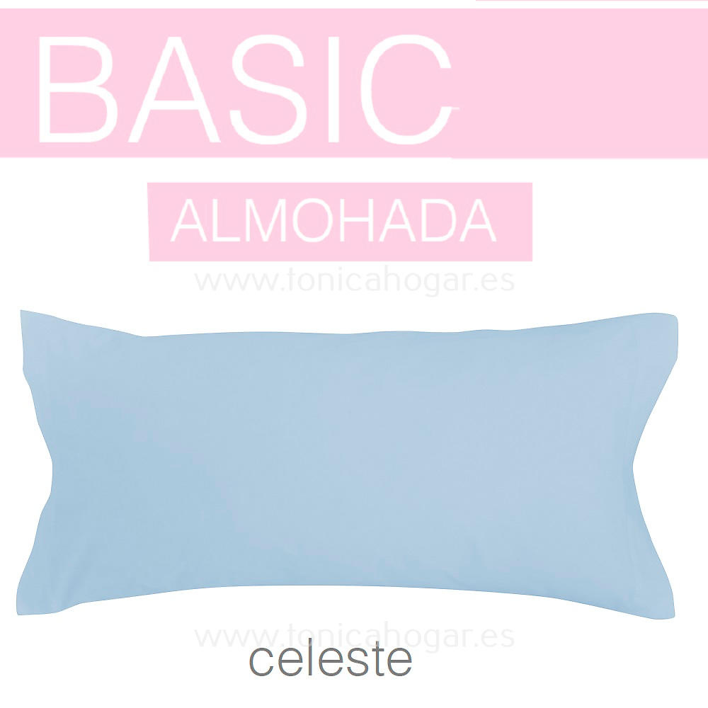 Detalle Funda Almohada Dúo Funda Nórdica Cenefas Azul de Confecciones Paula con Funda Almohada Basic/FAL C.10 Celeste de Sansa 