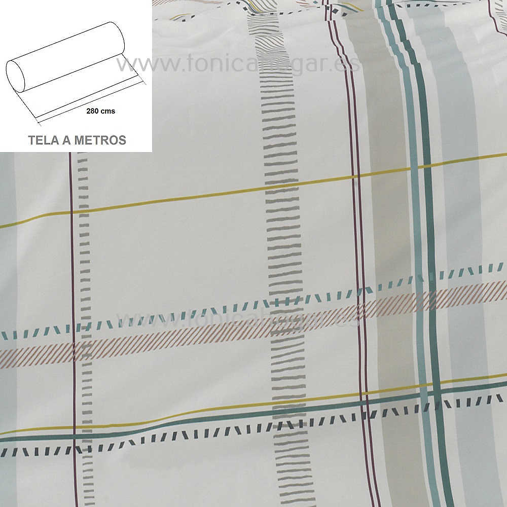 Detalle Tejido Dúo Funda Nórdica Griso Turquesa de Cañete con Metraje Griso/MT C.23 Turquesa de Cañete 
