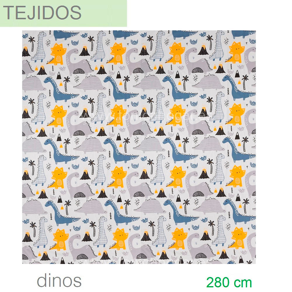 Detalle Tejido Duo Funda Nórdica Dinos Gris de Sansa con Metraje Dinos/MT perla de Sansa 
