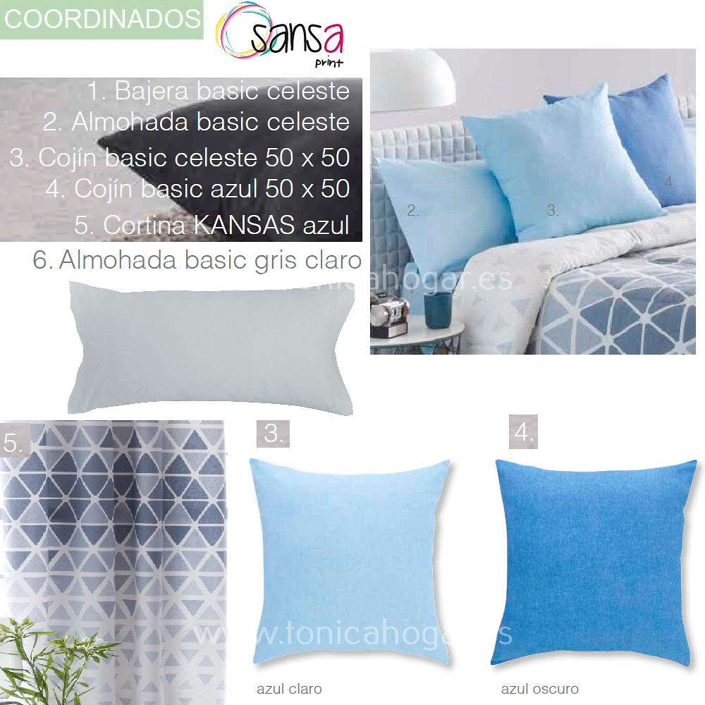 Articulos Coordinados Edredón Ajustable KANSAS 3 Azul de SANSA Print de Confecciones Paula 