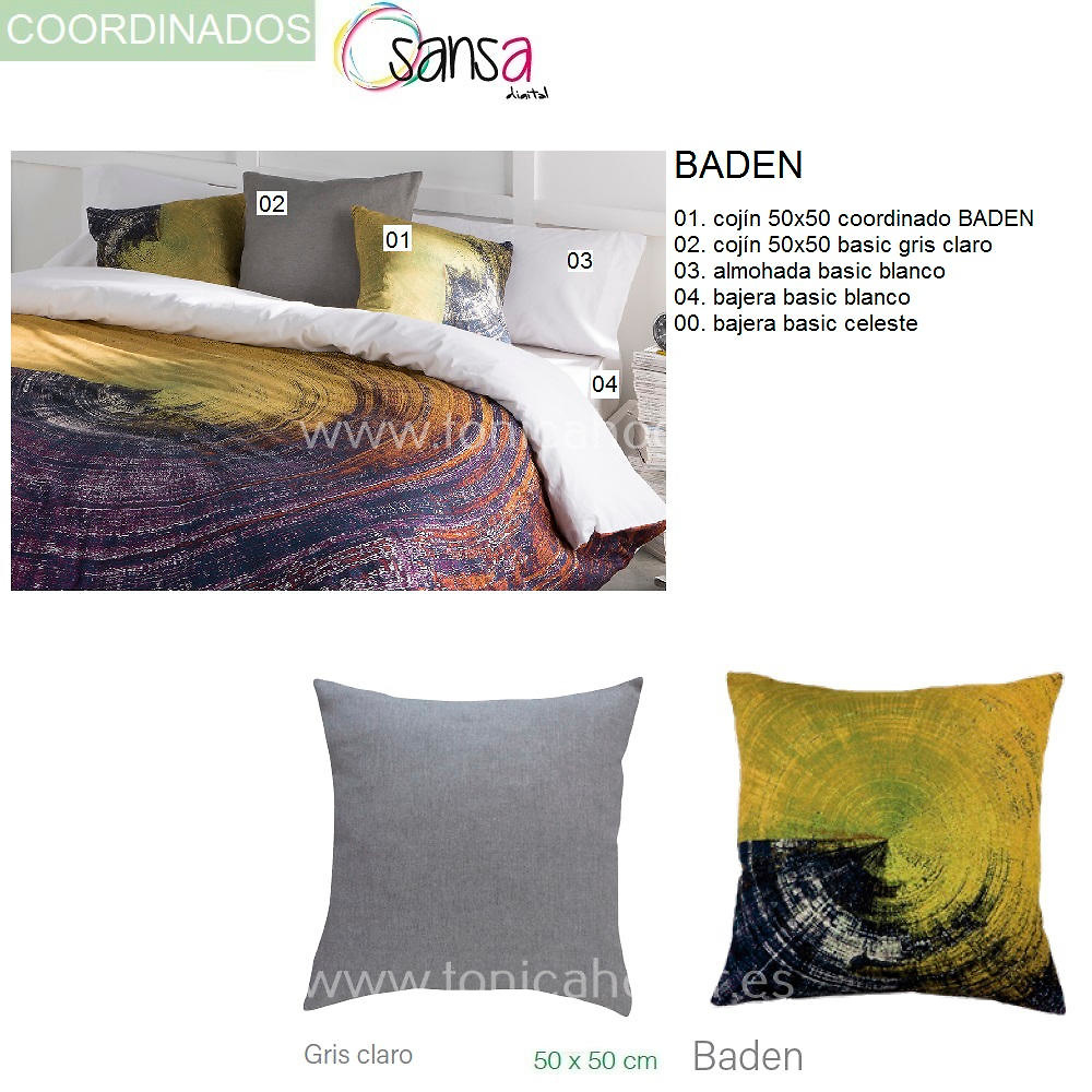 Articulos Coordinados Edredón Conforter BADEN de SANSA Digital de Confecciones Paula 
