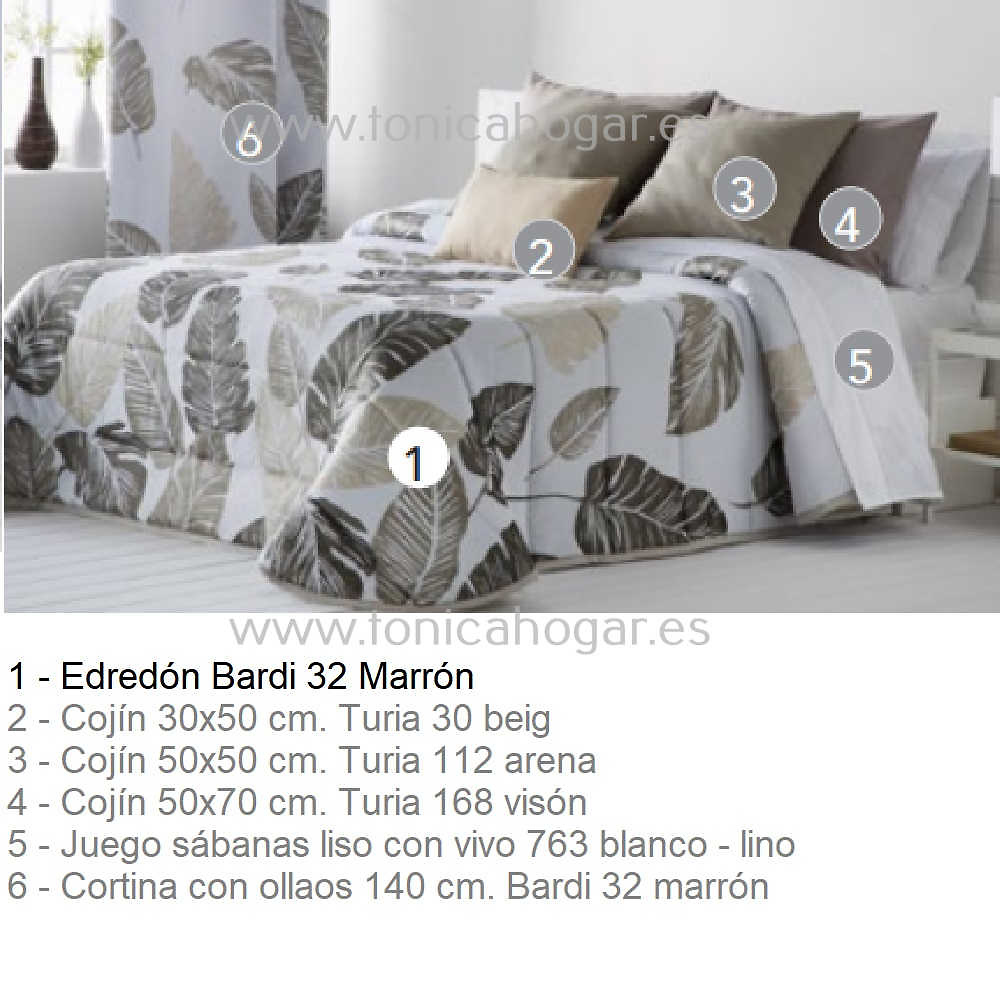Artículos coordinados Edredón Conforter Bardi Marron de Cañete 