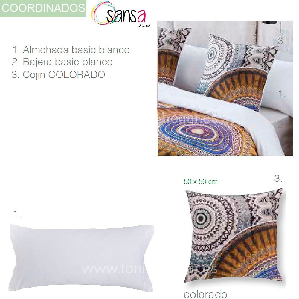 Articulos Coordinados Edredón Conforter COLORADO de SANSA Digital de Confecciones Paula 