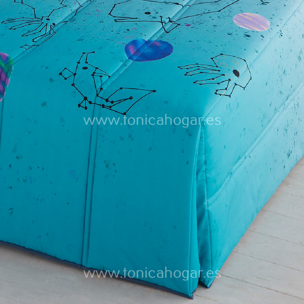 Detalle Edredón Conforter CONSTELACIONES Azul de SANSA Ilustrando Sueños de Confecciones Paula 