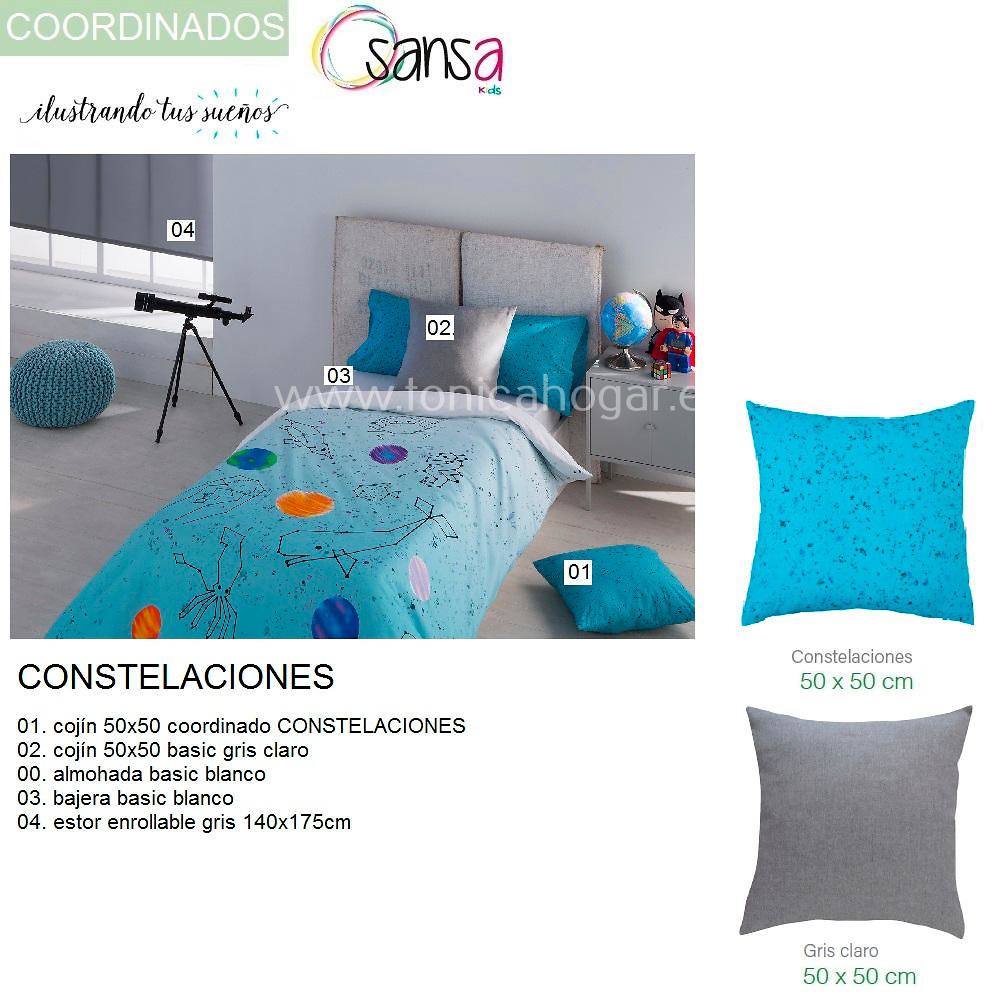 Articulos Coordinados Edredón Conforter CONSTELACIONES de SANSA Ilustrando Sueños de Confecciones Paula 