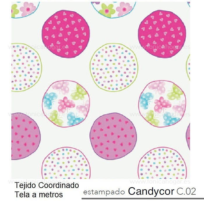Detalle Tejido Edredón Conforter Candycor 02 Chicle de Reig Marti con Metraje Candycor/MT C.02 Chicle de Reig Marti 