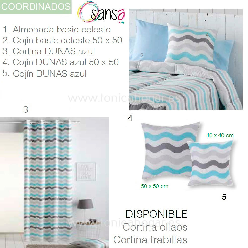 Articulos Coordinados Edredón Conforter DUNAS 3 Azul de SANSA KIDS de Confecciones Paula 