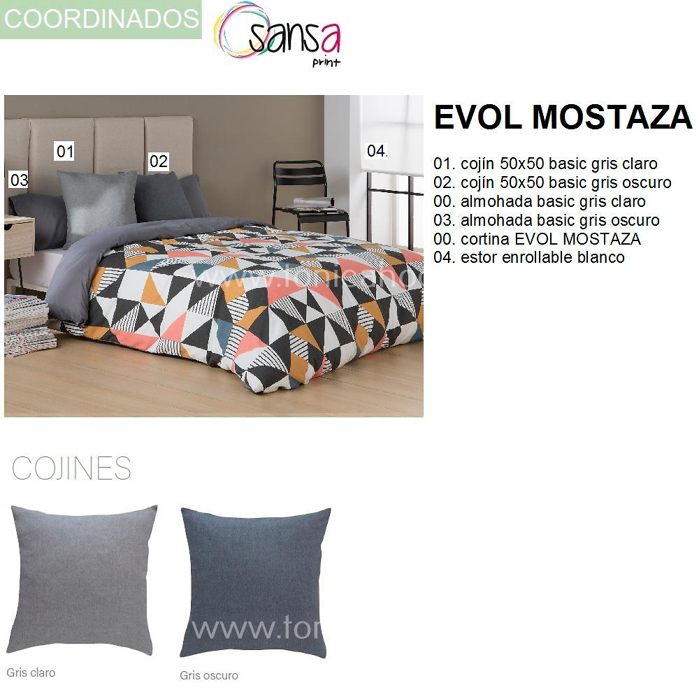 Articulos Coordinados Edredón Conforter EVOL 1 Mostaza de SANSA Print de Confecciones Paula 